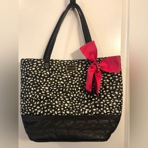 Betsey Johnson, Tote Handbag, Quilted, Black & White, Women’s